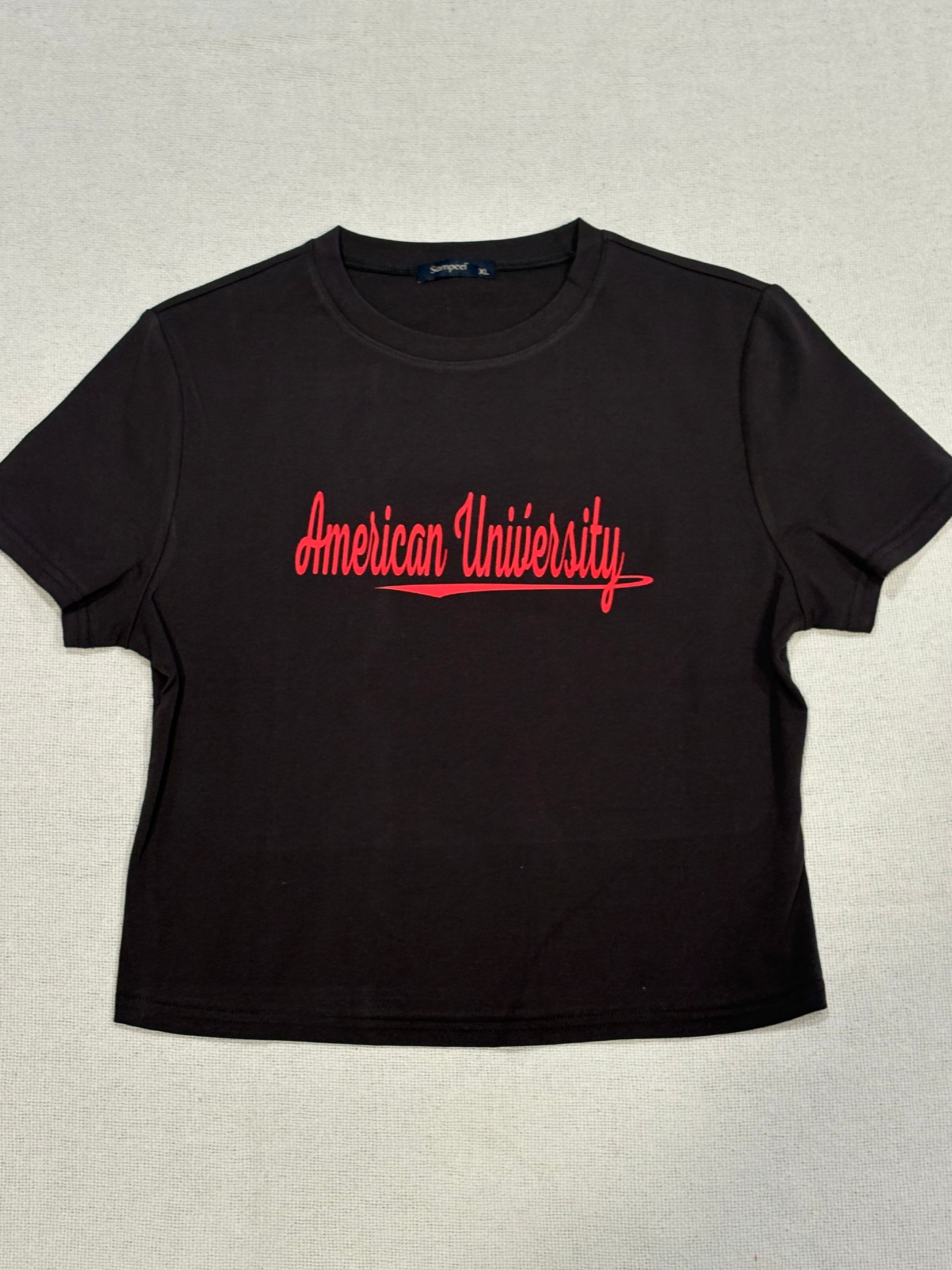 Custom School Name Cropped Tee