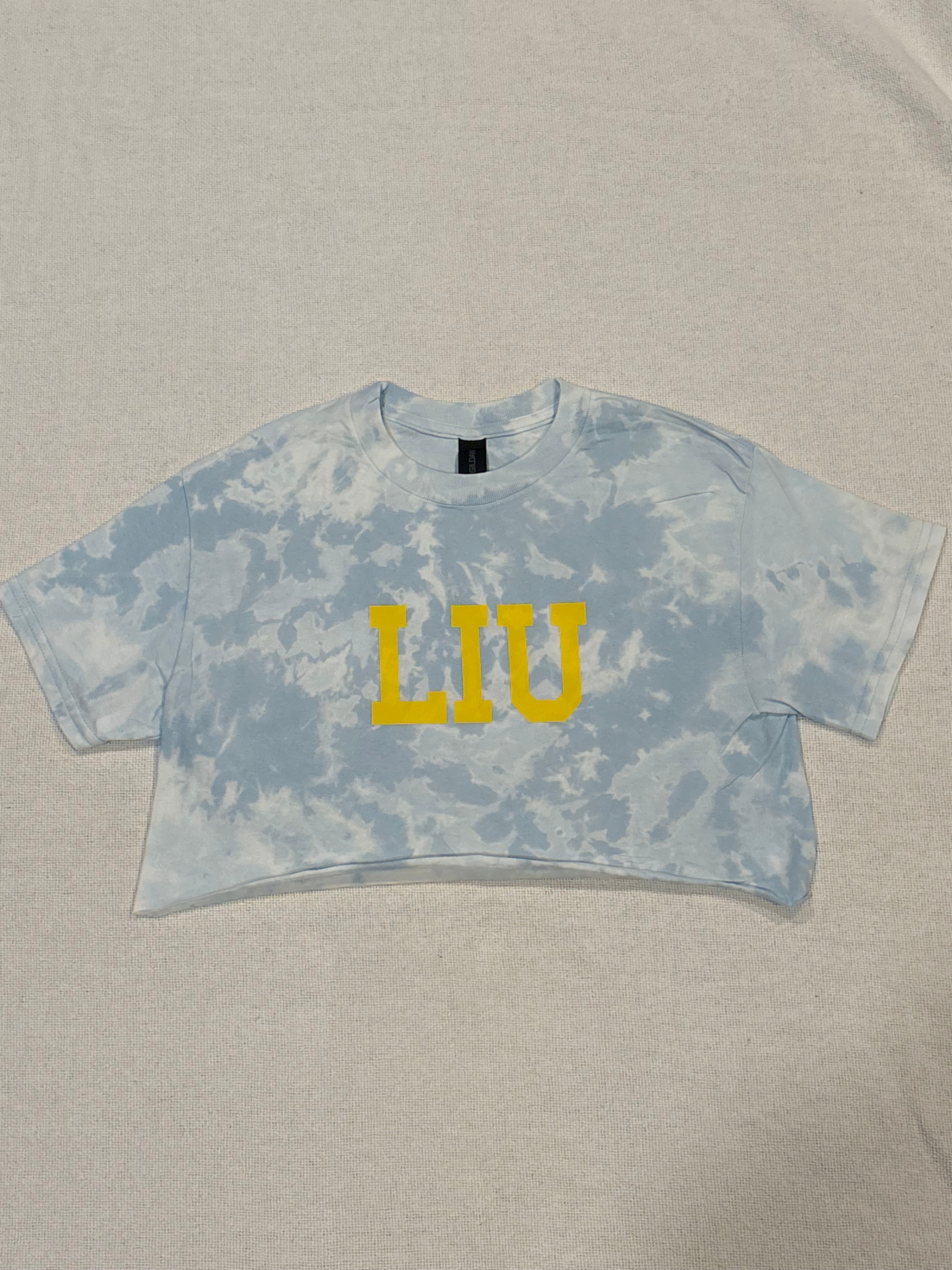 Custom College Bleached Cropped Tee
