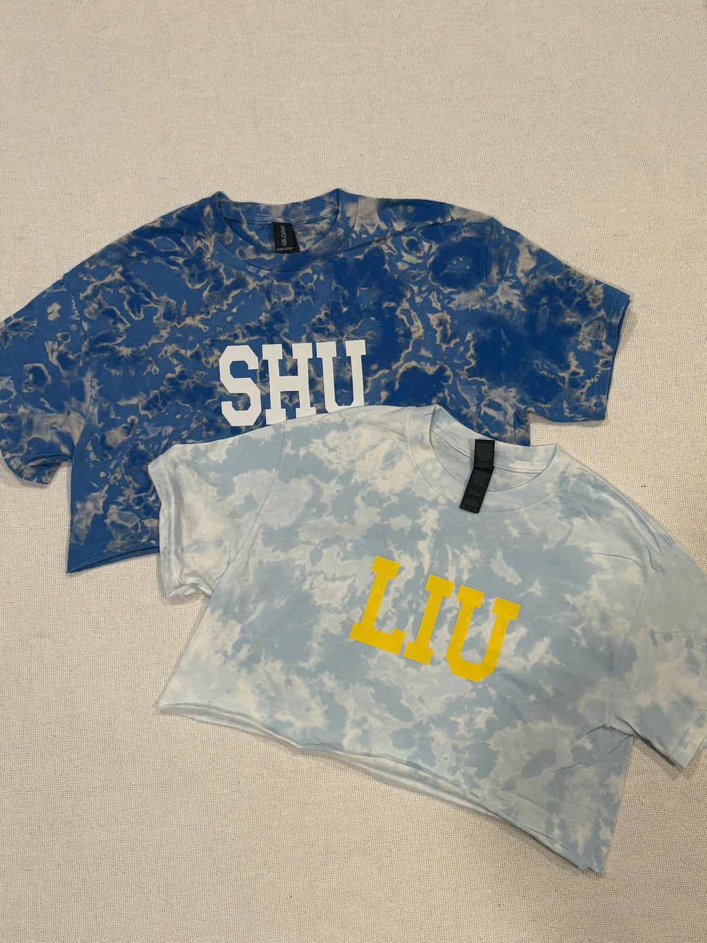 Custom College Bleached Cropped Tee