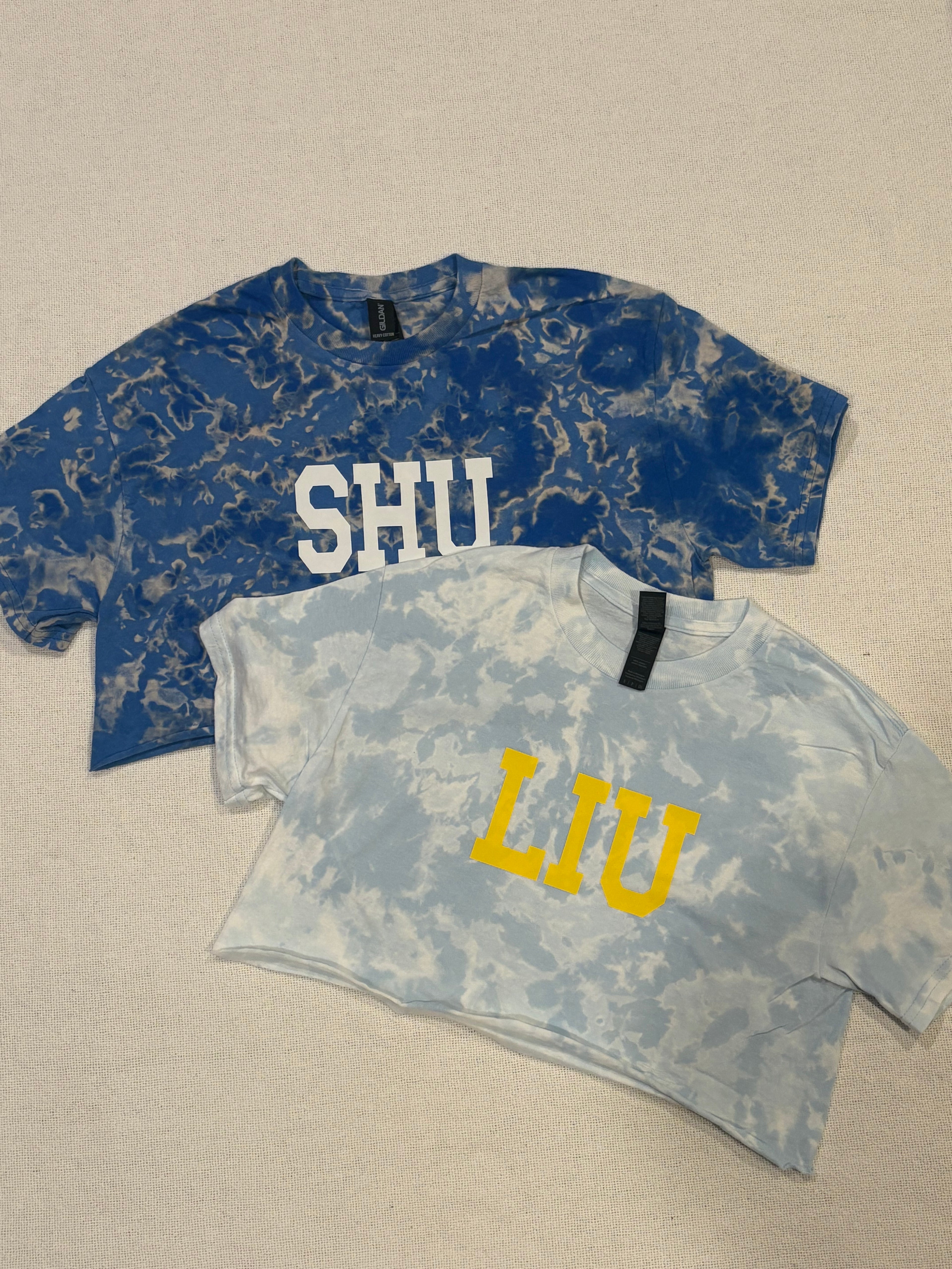 Custom College Bleached Cropped Tee