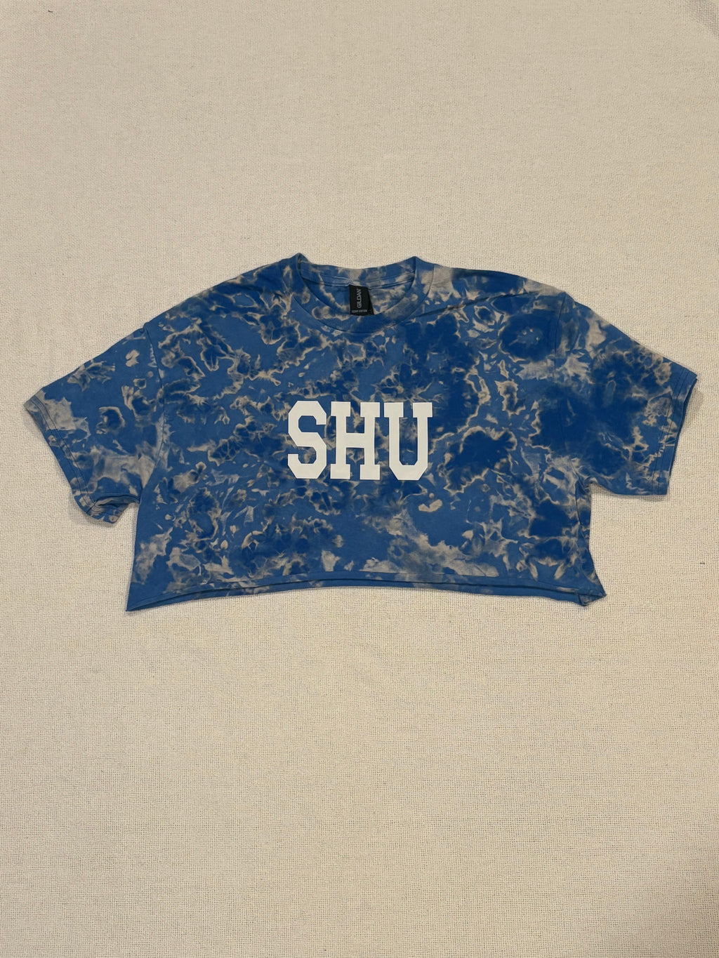 Custom College Bleached Cropped Tee