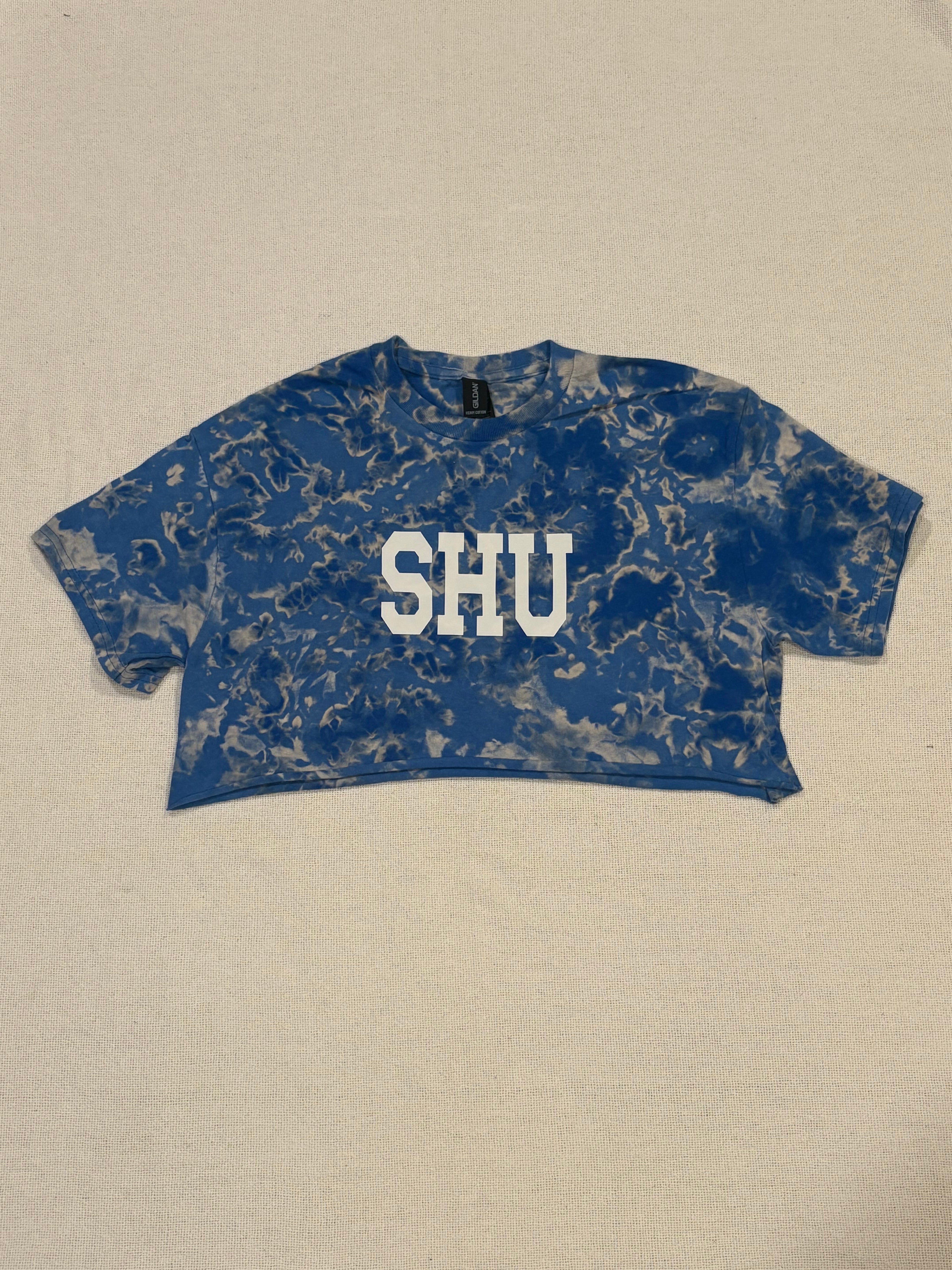 Custom College Bleached Cropped Tee
