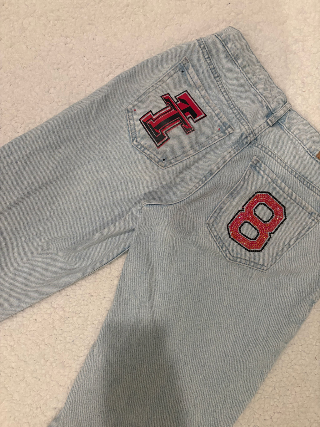 Custom Game Day Jeans - Customizable for any school and number