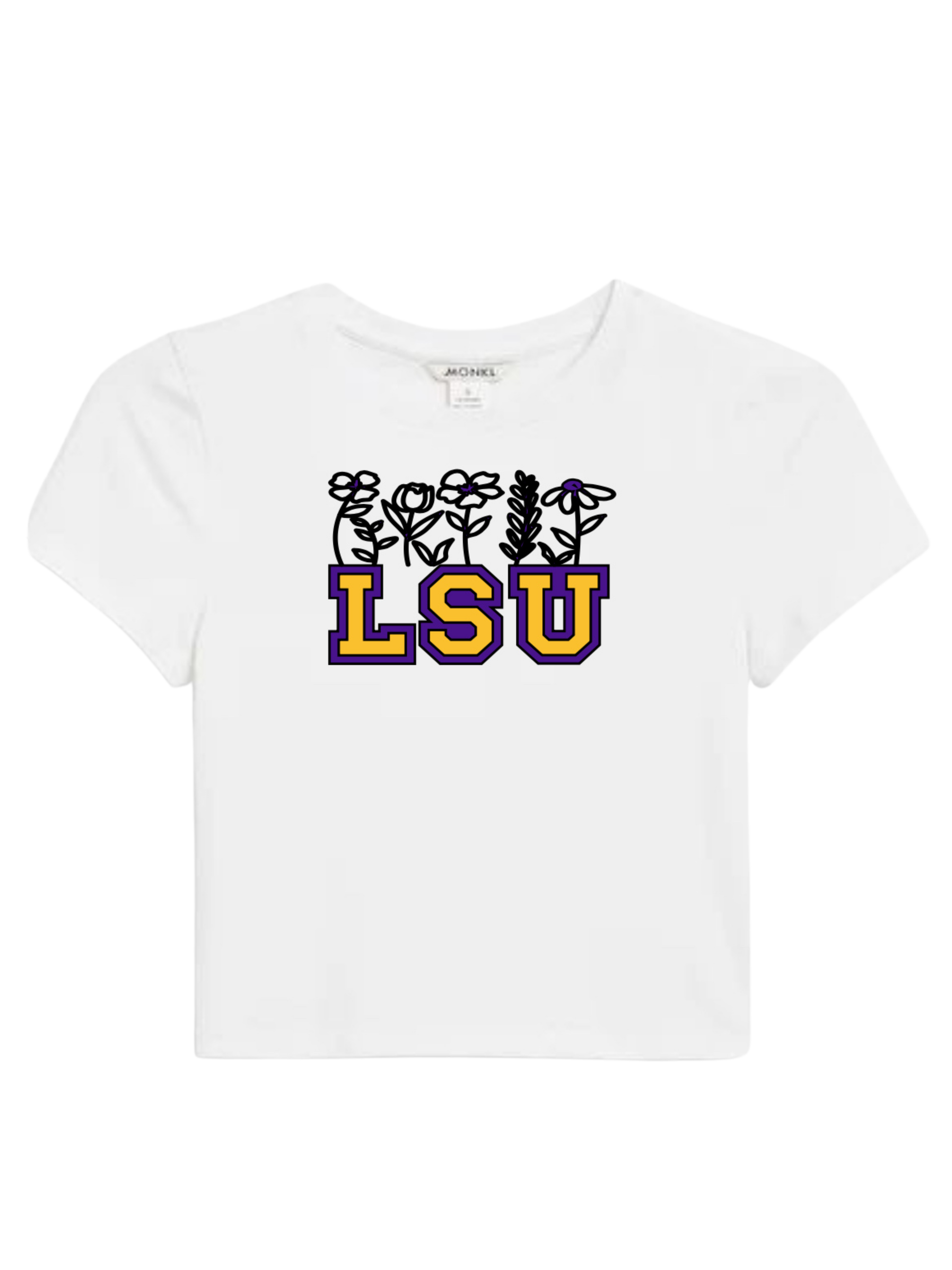 Custom School Flower Cropped Tee