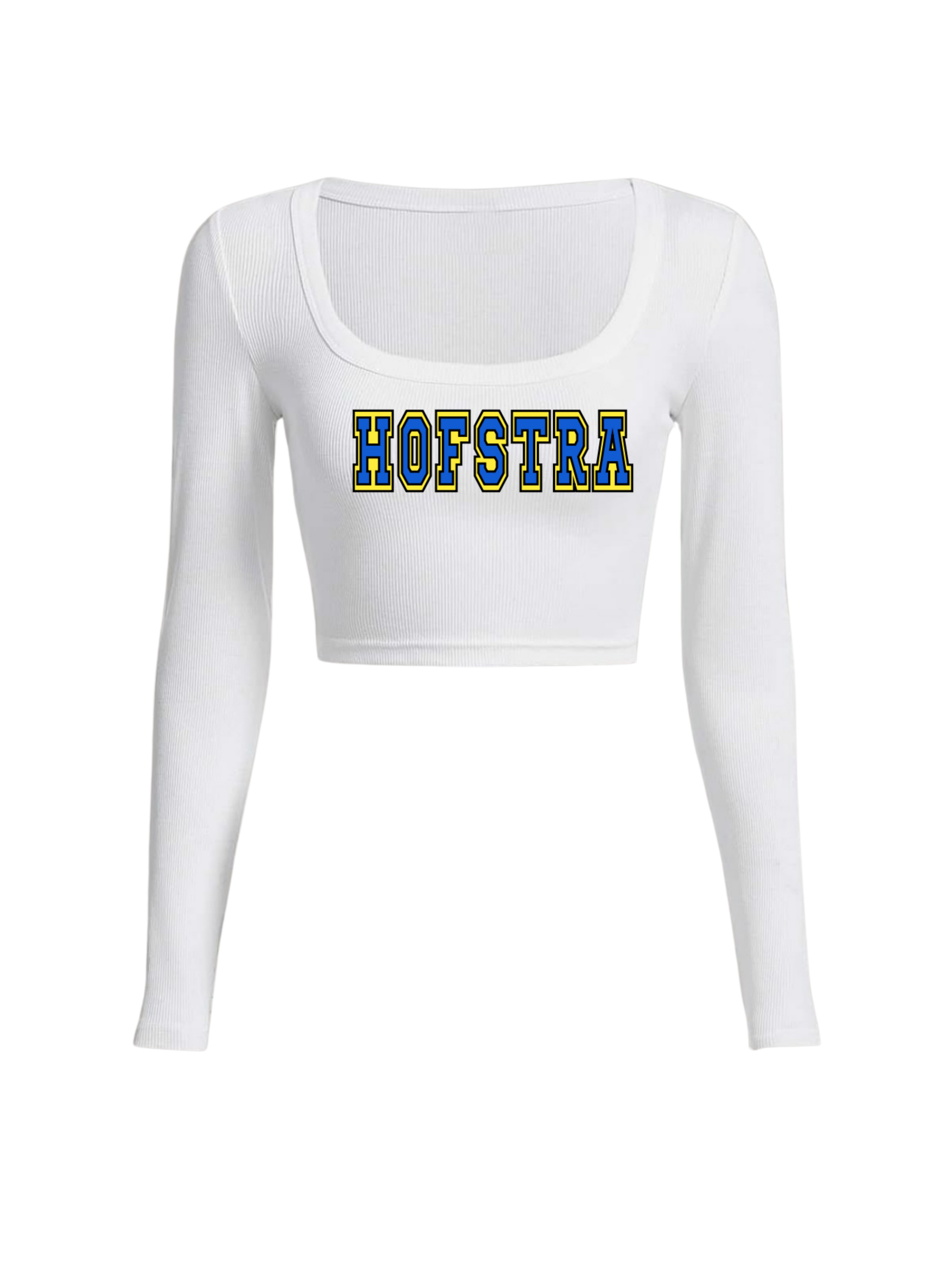 Custom School Name Cropped Long Sleeve Top
